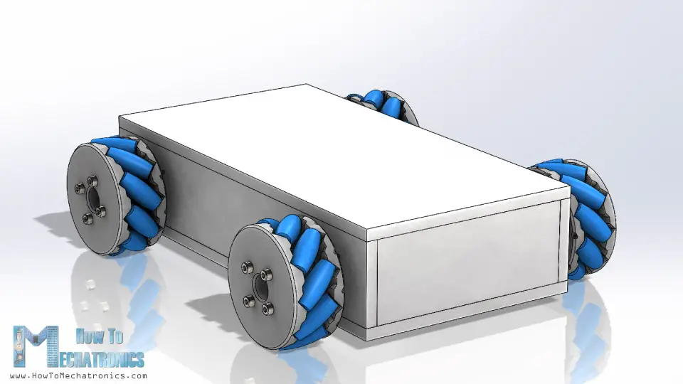 3D Model Mecanum Wheels Robot Vehicle