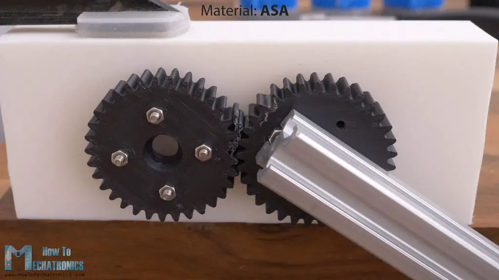 ASA 3D Printed gears - strength test