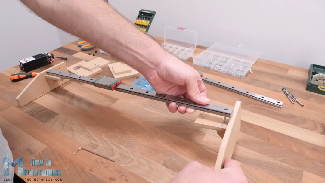 Assembling the X-axis of the CNC machine