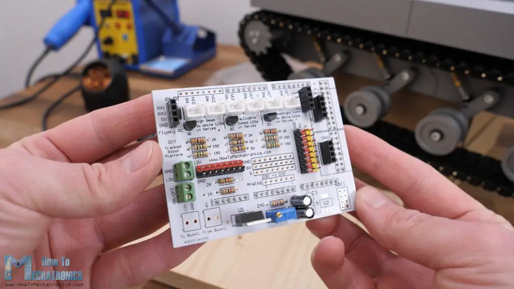 Custom PCB for the 3D Printed RC Tank compatible with Arduino MEGA Atmega 2560