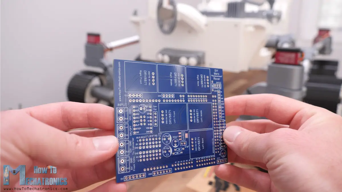 Custom PCB for the DIY Mars Rover - Arduino MEGA shield