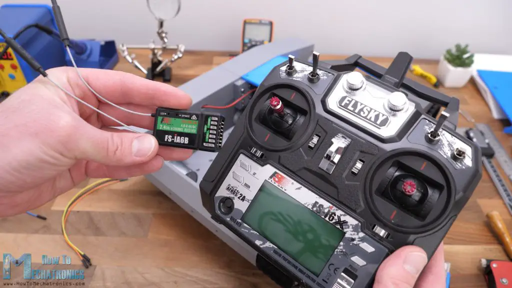 Flysky FS-i6 transmitter for controlling 3D Printed Tank - Tracked Robot Platform