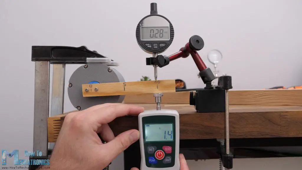 Measuring the backlash with specific amount load applied to the output shaft