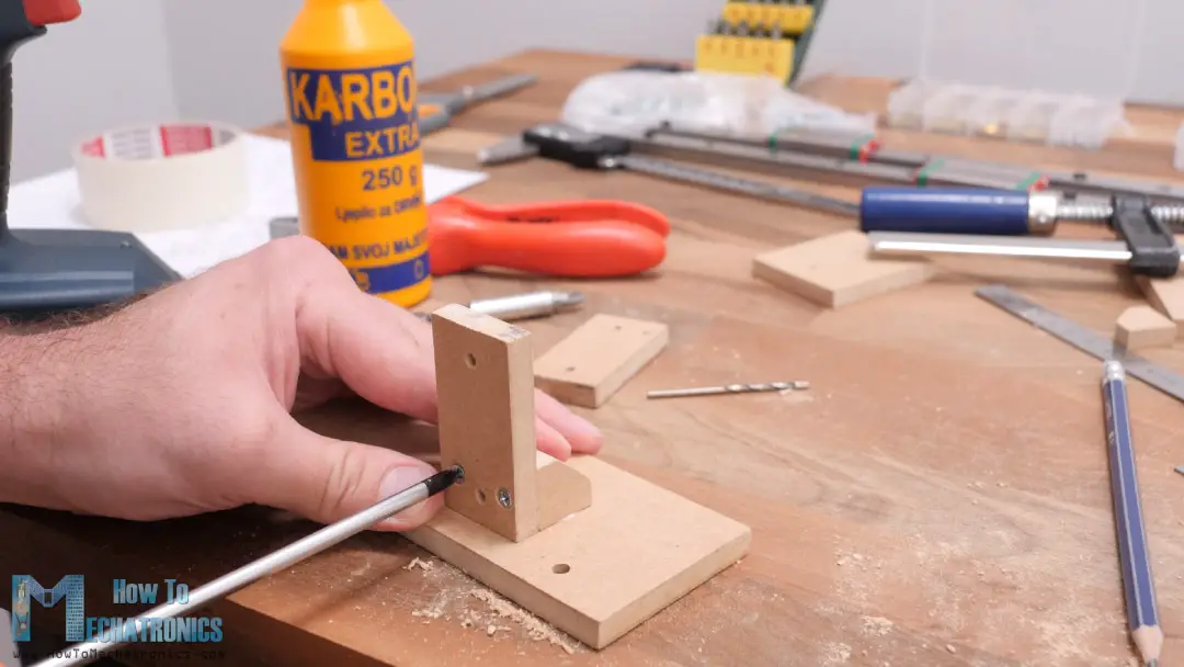 screwing the MDF parts together