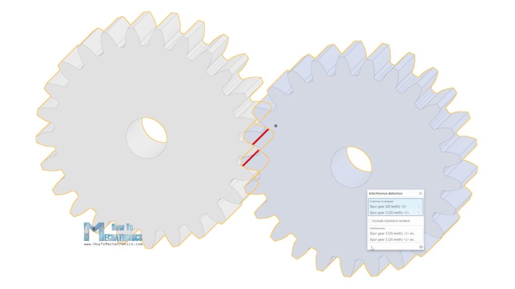 Spur gears contact surface - a straight line